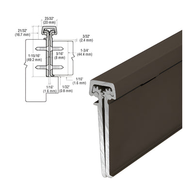 CRL Dark Bronze Anodized 120" Heavy-Duty Concealed Leaf Hinge with Lip for 1-3/4" Entry Door