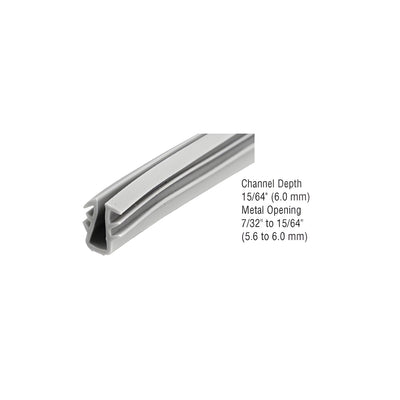 CRL Gray Glazing Vinyl 15/64" Channel Depth 7/32" to 15/64" Metal Opening - 100' Roll