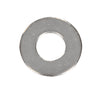 A single flat stainless steel washer is shown against a white background.