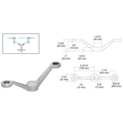 CRL Brushed Stainless Regular Duty Spider Fitting Double Arm Column Mount