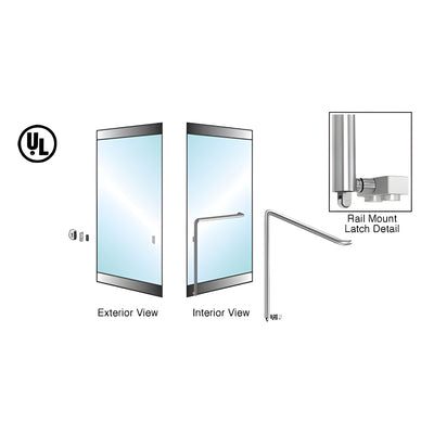 CRL-Blumcraft® Polished Stainless Left Hand Reverse Rail Mount Keyed Access "Z" Exterior Bottom Securing Panic Handle