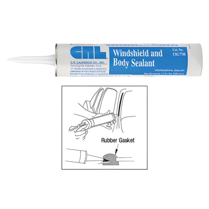 CRL Black Windshield & Body Sealant - Auto Weatherproof Adhesive