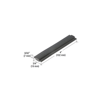 CRL-U.S. Aluminum EPDM 4" Setting Block for 1/4" Glazing - 100/Pk