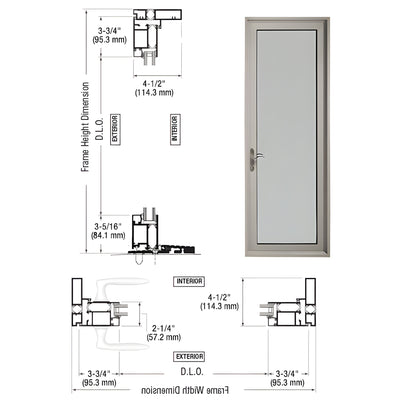 CRL-U.S. Aluminum Clear Anodized Series 925 Patio Door Hinge Left Swing Out