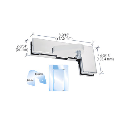 CRL Polished Stainless Left Offset Sidelite Mounted Transom Patch Fitting