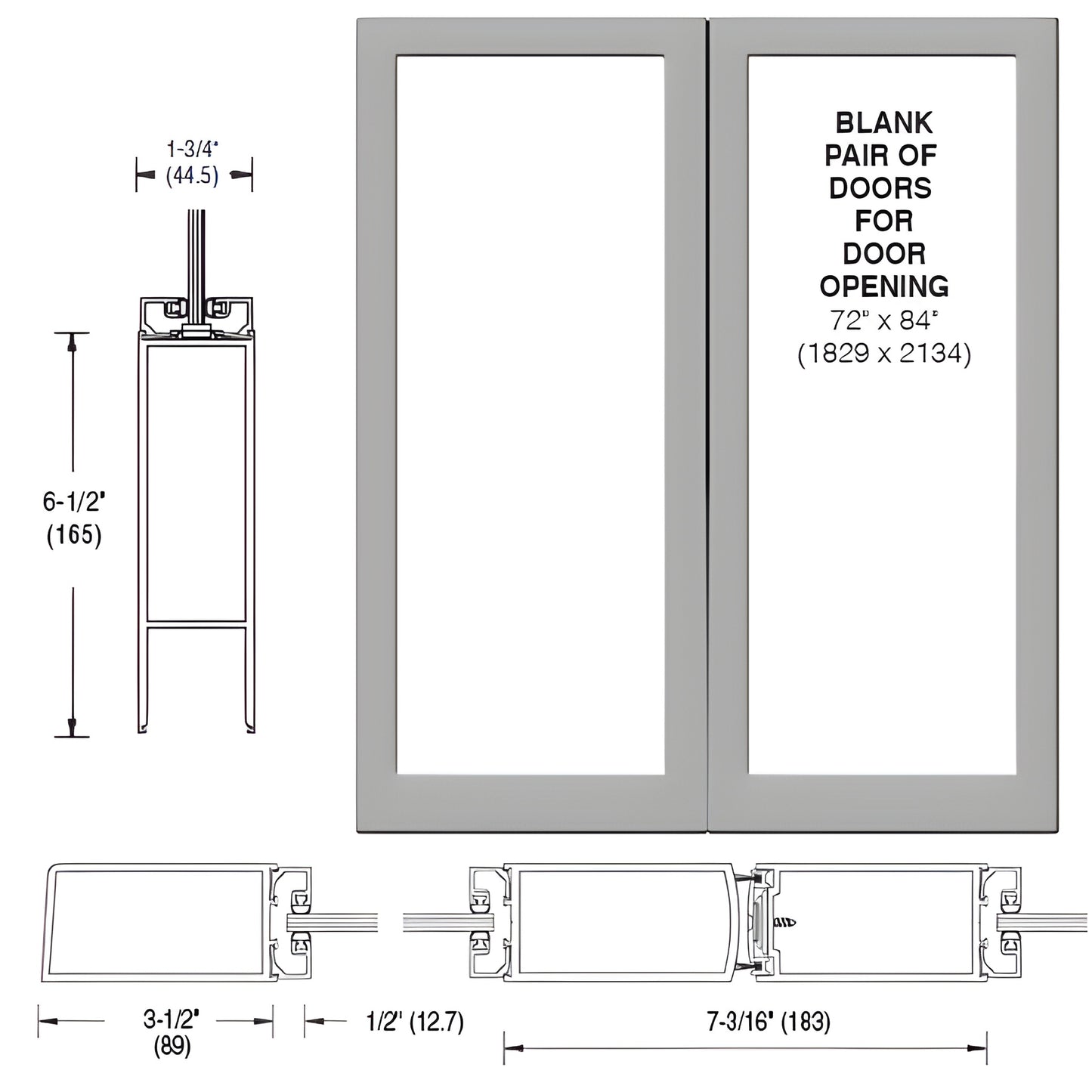 CRL-U.S. Aluminum Kynar Finish Offset Entry Door Pair - No Prep