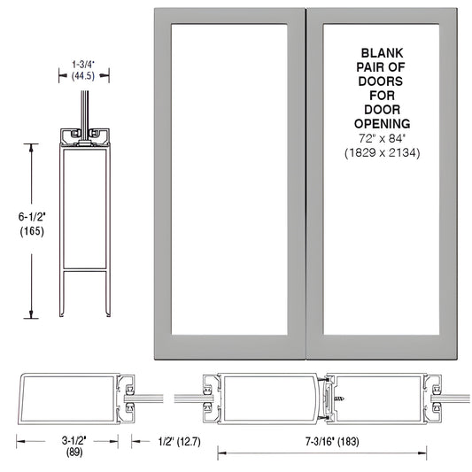 CRL-U.S. Aluminum Kynar Finish Offset Entry Door Pair - No Prep