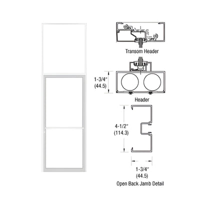 CRL-U.S. Aluminum Bone White KYNAR® Paint 39-1/2" x 126" Series 450 Open Back Center Hung Transom Frame Complete (1FT)