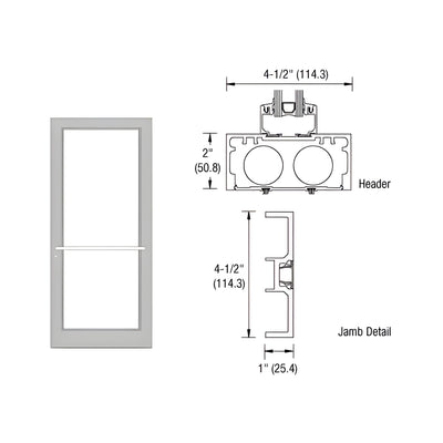 CRL-U.S. Aluminum Clear Anodized Class 1 Series DF800 Up/Over Sub Frame for a Single Door