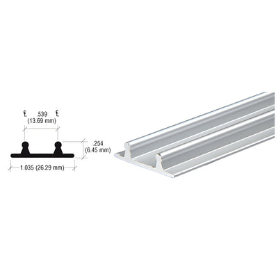 CRL Brite Anodized Aluminum Lower Channel for Deep Recess Installations
