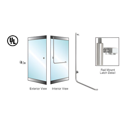 CRL-Blumcraft® Brushed Stainless Left Hand Reverse Rail Mount Cylinder/Thumbturn "Z" Exterior Top Securing Deadbolt Handle