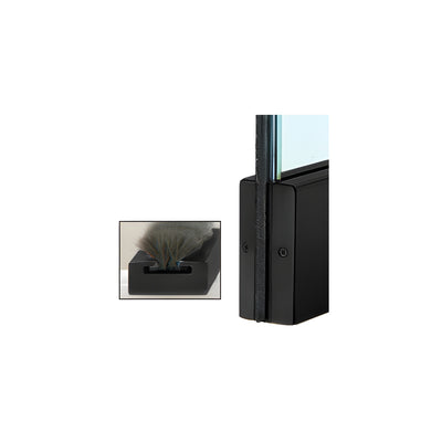 CRL Matte Black Weatherstrip Kit with Clear Polycarbonate Channel for 4" Square Rail