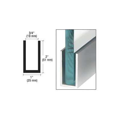 CRL Satin Anodized Wet / Dry Glaze 2" Deep U-Channel 240" Stock Length