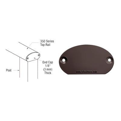 CRL Matte Bronze 350X Series Decorative End Cap