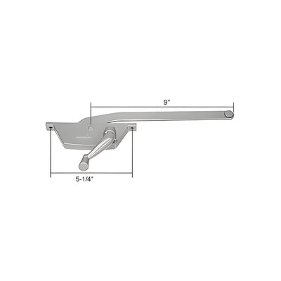 CRL Left Hand Aluminum Casement Window Operator with 9" Arm for Fenestra Windows