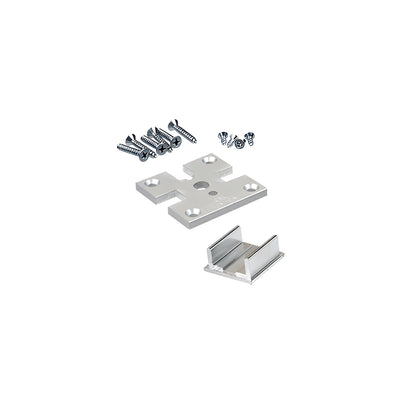 CRL 3-Way Satin Anodized 2" x 2" Partition Post Base Plate Kit for Posts Up to 24"