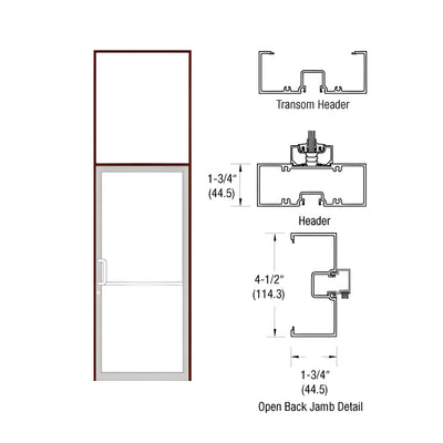 CRL-U.S. Aluminum Bronze Black Anodized Custom Sized Series 450 Open Back Offset Pivot Transom Frame Complete (1FT)