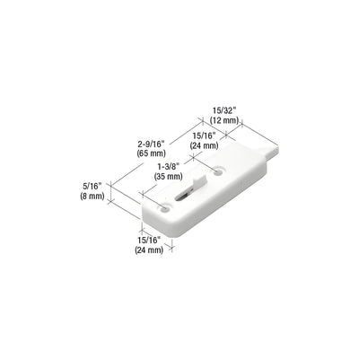CRL White Tilt Latch with 1-3/8" Screw Holes