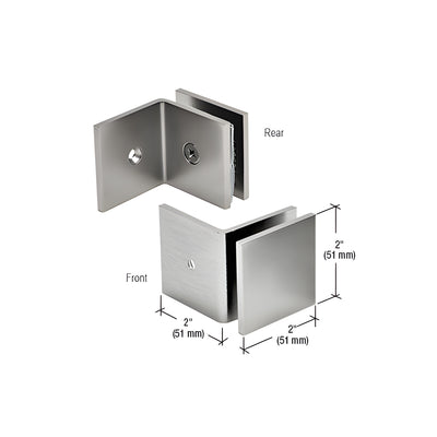 CRL Matt Gun Metal Fixed Panel Square Clamp With Large Leg