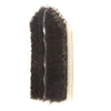 A close-up view of a black woven pile dust pad with a pressure-sensitive adhesive backing.