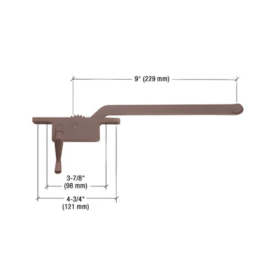 CRL Bronze 9" Left Hand Square Series Casement Window Operator