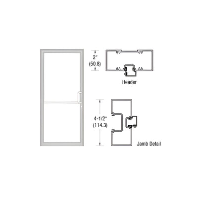 CRL-U.S. Aluminum Clear Anodized Class 1 40" x 86" 451 Series Right Hand Tubular Offset Pivot Up and Over Frame Complete (1F)