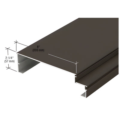 CRL-U.S. Aluminum 8" Sill Mullion for Shear Block Assembly, Dark Bronze/Black Anodized Class 1, 1" Glass, 24'-2"