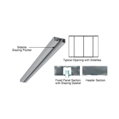 CRL Brushed Stainless 4" Header With Glazing Pocket Only Custom Length