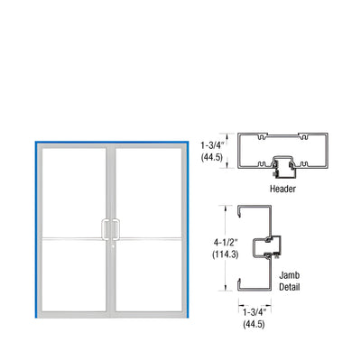 CRL-U.S. Aluminum Bronze Black Anodized Open Back Up and Over Frame for Pair of Doors Prepped for OP400 Offset Pivot Using Surface Closers