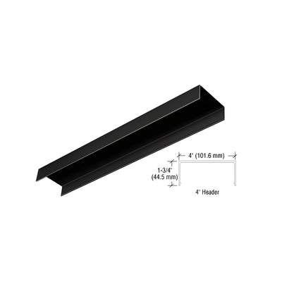 CRL Matte Black 4" Header Channel 240" Length