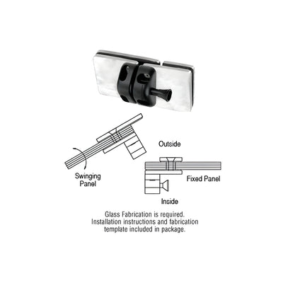 CRL 316 Brushed Stainless 180 Degree Glass-to-Glass Gate Latch