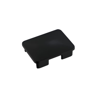 CRL Matte Black Rectangular AWS Post Cap for 180 Degree Center or End Post