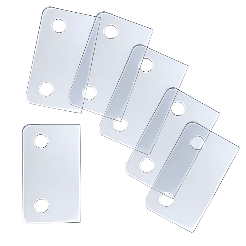A collection of clear plastic replacement gaskets for 1/2 inch glazing, each featuring two circular mounting holes.