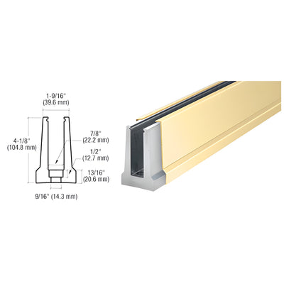 CRL B5T Series Polished Brass Custom Tapered Base Shoe Drilled for 1/2" Glass