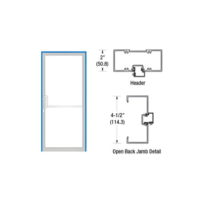 CRL-U.S. Aluminum Custom Size Clear Anodized Class 1 Series 451 Open Back Gear Hinge Up and Over Frame Complete (1F)