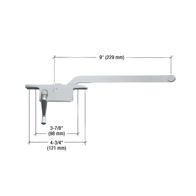 CRL Aluminum 9" Left Hand Square Series Casement Window Operator