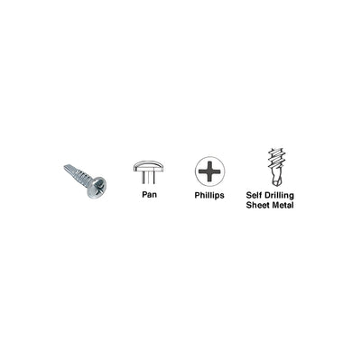 CRL Zinc 10-16 x 1" Pan Head Phillips Tek® Self-Drilling Screws