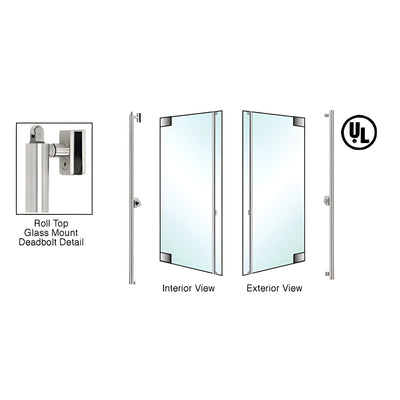 CRL-Blumcraft® Polished Stainless Right Hand Reverse Roll Top Glass Mount Cylinder/Thumbturn "F" Exterior Top Securing Deadbolt Handle