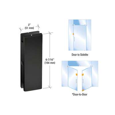 CRL Matte Black AMR Series Sidelite or Glass Door Mounted Keeper