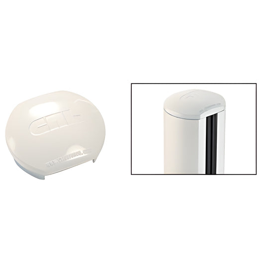 CRL Sky White Aluminum Windscreen Round Post Cap 180° Center/End