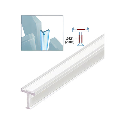 CRL Clear Copolymer Strip for T-Joint Junctions Where 3 Glass Panels Meet - 12.8mm Laminated Glass