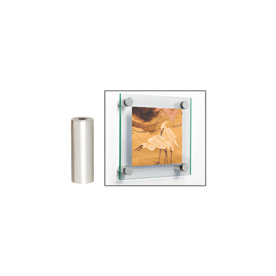 CRL Satin Chrome 3/4" Diameter by 2" Long Standoff Base