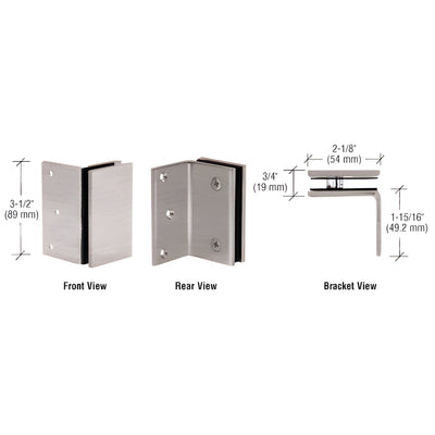 CRL Brushed Nickel Geneva Series Wall Mount Bracket