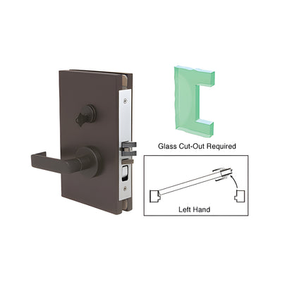 CRL Dark Bronze 6" x 10" LH Center Lock with Deadlatch in Office Function