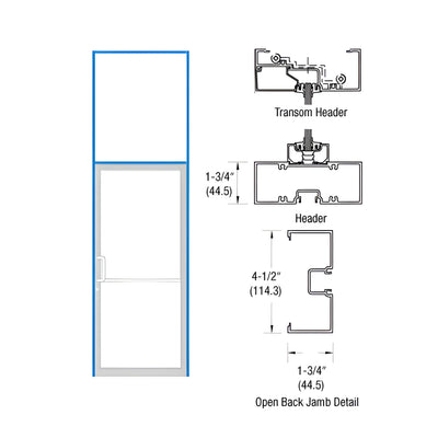 CRL-U.S. Aluminum Bronze Black Anodized 39-1/2" x 126" Series 450 Right Hand Open Back Offset Pivot Transom Frame Complete (1FT)