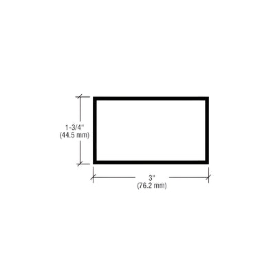 CRL-U.S. Aluminum 3" x 1-3/4" Hollow Tube Extrusion, Dark Bronze Anodized - 21'-2"