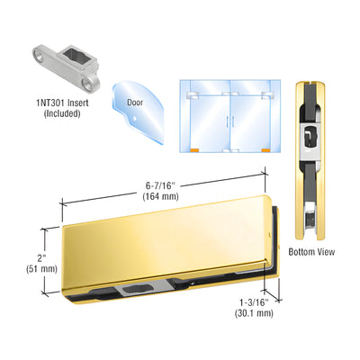 CRL Satin Brass Bottom Door Patch with 1NT301 Insert
