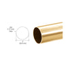 A technical diagram showing the 2-inch diameter and 0.050-inch wall thickness of the round brass tubing.