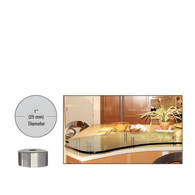 CRL 316 Brushed Stainless 1" Diameter by 1/2" Long Standoff Base