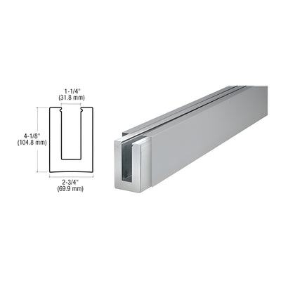 CRL B7S Series Brushed Stainless Custom Length Square Base Shoe for 3/4" Glass